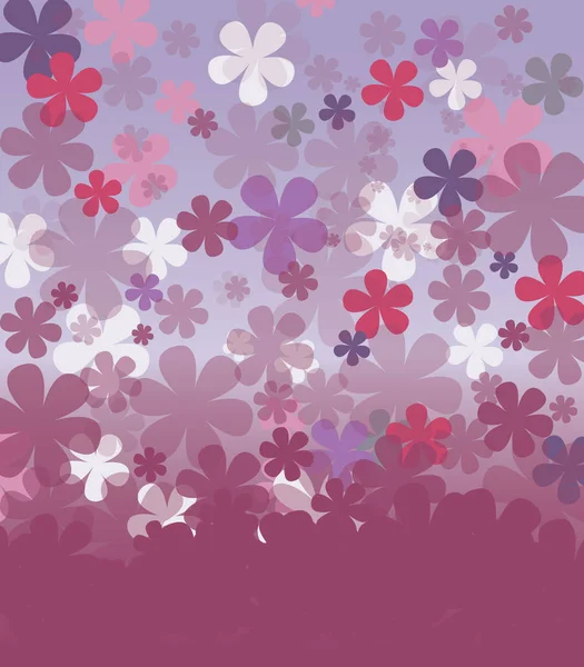 Vector background with colored flowers — Stock Vector