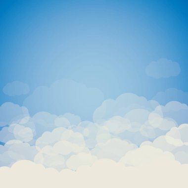 Vektör arka plan 3d, yıldız, bulutlar