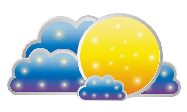Vector background 3d, stars, clouds — Stock Vector