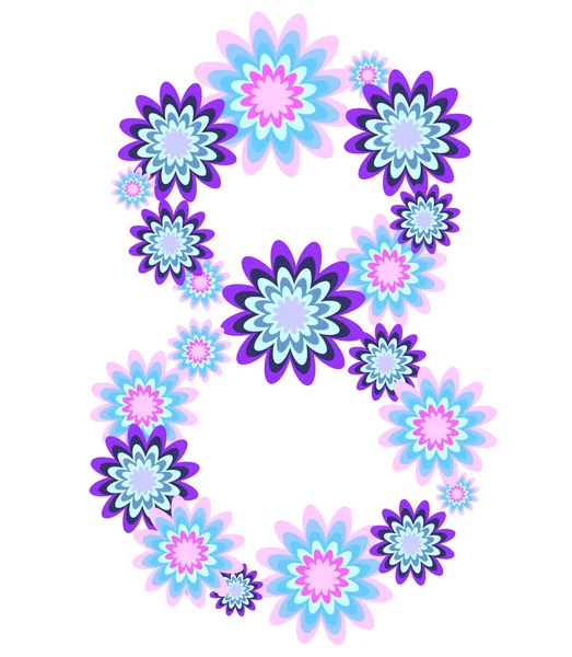 Delicate vector achtergrond met acht van bloemen — Stockvector