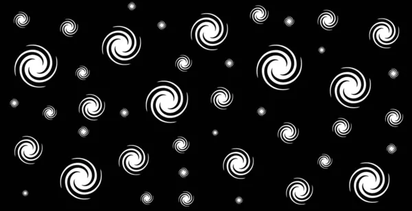 黒の抽象的背景と白の螺旋 — ストック写真