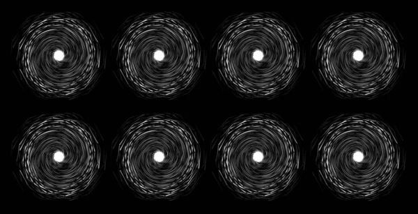 Beyaz spirallerle siyah soyut arkaplan