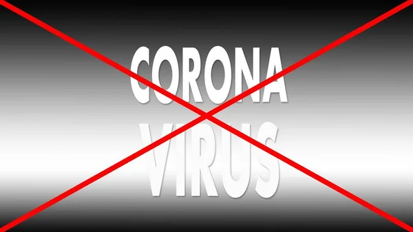 A inscrição coronavírus é riscada com linhas vermelhas — Fotografia de Stock