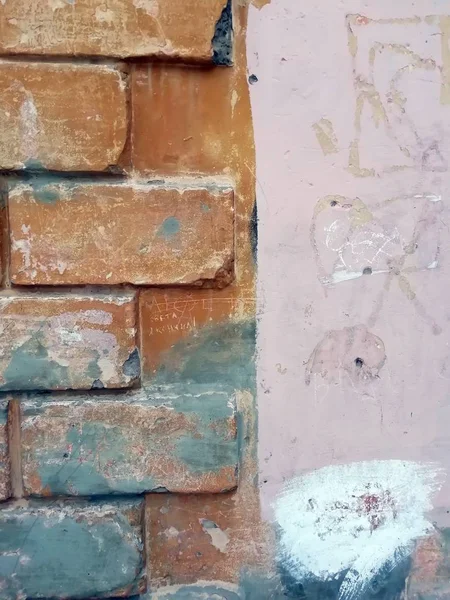 Boyalı tuğla duvar dokusu — Stok fotoğraf