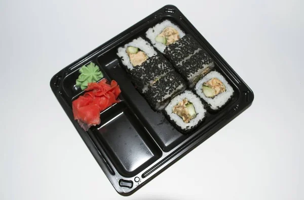 Sushi Servieren Blick Von Oben — Stockfoto