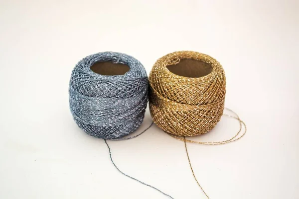 Two Spools Colored Thread — Stock Photo, Image
