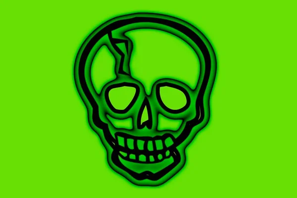 Card Skull Green Background — Stock Photo, Image