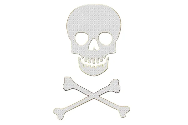Skull Symbol Vit Bakgrund — Stockfoto