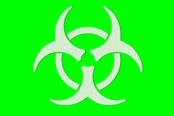 Biohazard Sign Green Background — Stock Photo, Image