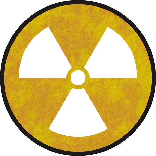 Znak Okrągłego Kształtu Zagrożenia Promieniowaniem — Zdjęcie stockowe