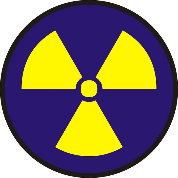 Znaki Promieniowania Ciemnoniebieskim Tle — Zdjęcie stockowe