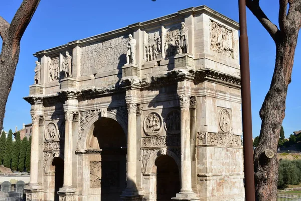 Vista Lateral Arco Constantino Maior Arco Triunfal Romano Roma Itália — Fotografia de Stock