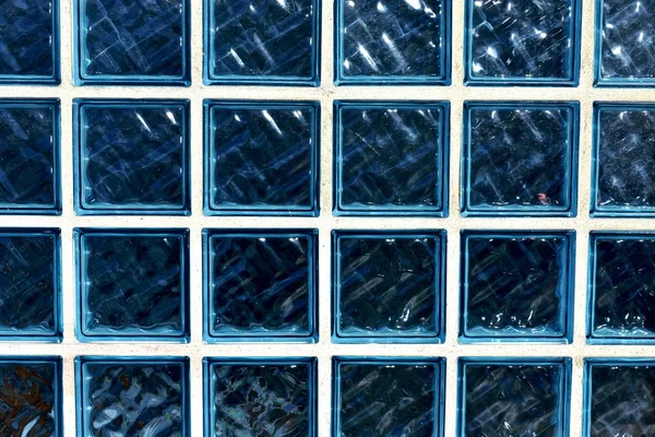 Blue Glass Bricks Background Blue Glass Bricks Texture — 스톡 사진