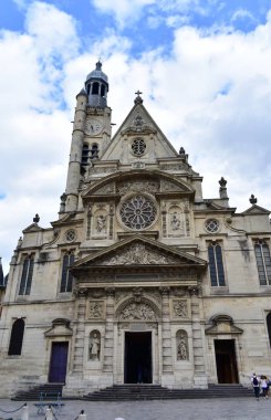 Saint Etienne du Mont Kilisesi cephesi. Paris, Fransa.