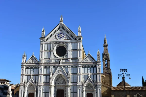 Santa Croce Meydanı Ndan Bazilica Santa Croce Manzarası Floransa Talya — Stok fotoğraf