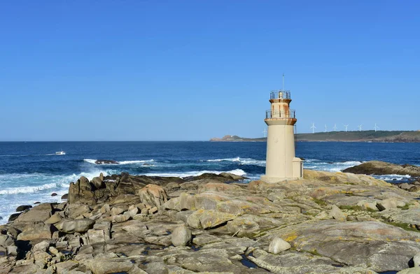 Famous Muxia Lighthouse Located Camino Santiago Pilgrimage Blue Sky Spain — Stock Photo, Image