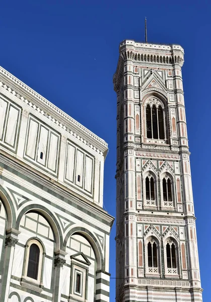 Campanile Giotto Battistero San Giovanni Piazza Del Duomo Blue Sky — Stok fotoğraf