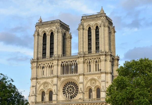 Notre Dame Towers Utan Spire Känd Som Fleche Augusti 2019 — Stockfoto