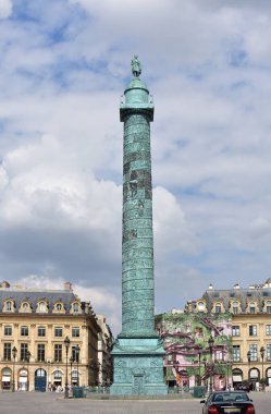 Vendome ve Colonne Vendome. Paris, Fransa. 14 Ağustos 2018.