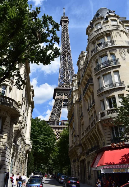 Parisisk Udsigt Tour Eiffel Fra Rue Buenos Aires Eller Rue - Stock-foto