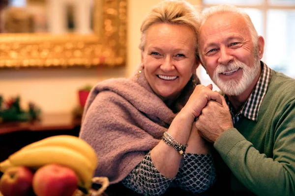 Beautiful adorable smiling senior couple smiling — Stock Fotó