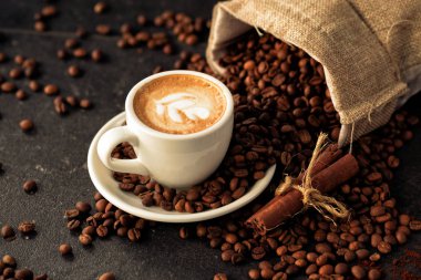 Tidal wave of coffee beans advancing 