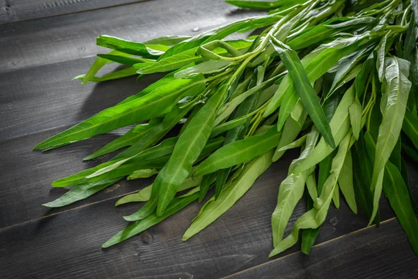 Thailändska grönsaker morning glory — Stockfoto