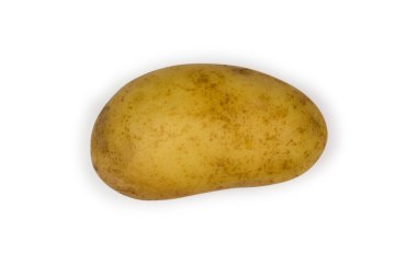 Tek patates üzerinde beyaz izole