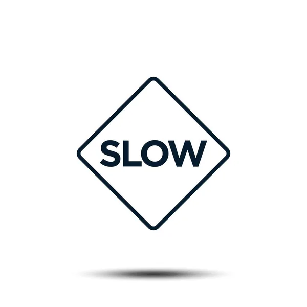 Slow Road Sign Vector Template Illustration EPS 10 — 스톡 벡터