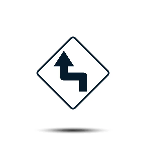 Road Sign Vector Logo Template Ilustração EPS 10 — Vetor de Stock