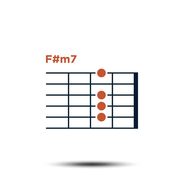 F # m7, grundläggande gitarr ackord diagram ikonen vektor mall — Stock vektor