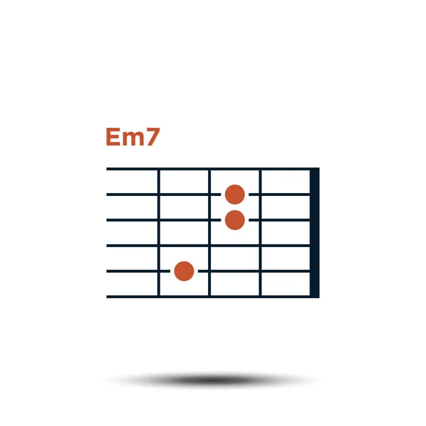 Em7, grundläggande gitarr ackord diagram ikonen vektor mall — Stock vektor