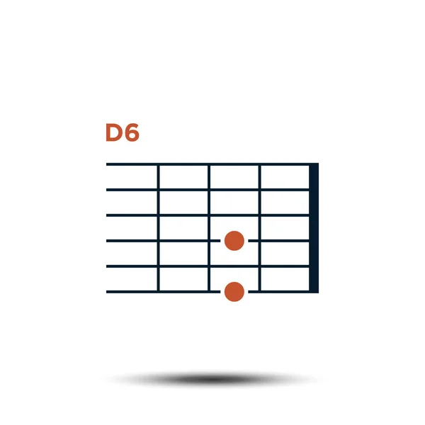 D6, Modelo de vetor de ícone gráfico de Acorde de guitarra básica —  Vetores de Stock