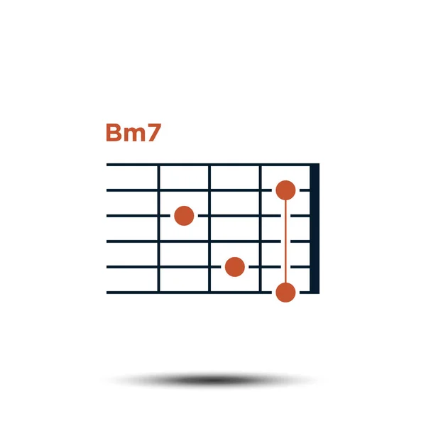 Bm7, Grundläggande gitarr ackord diagram ikonen vektor mall — Stock vektor