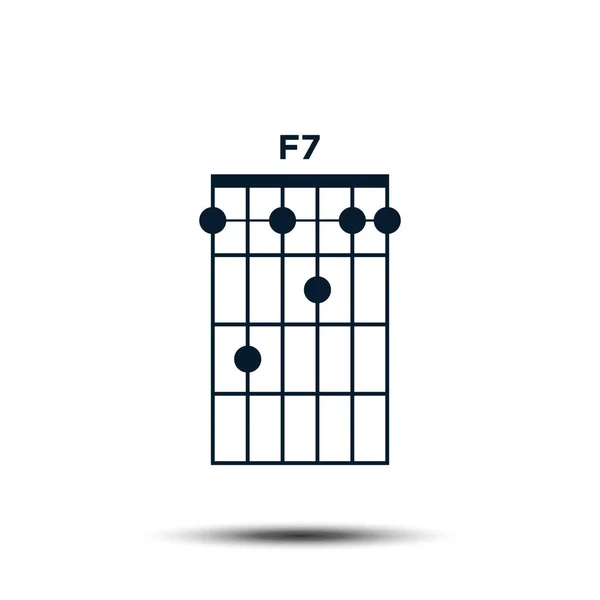 F7, grundlegende Icon-Vektorvorlage für Akkordkarten — Stockvektor