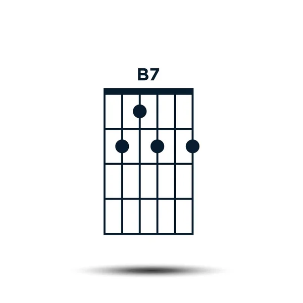 B7, Grundläggande gitarr Chord Diagram Ikon Vektor Mall — Stock vektor