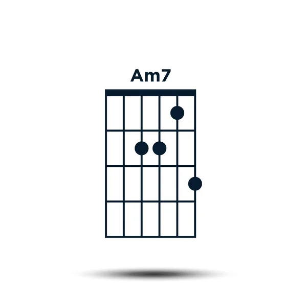 Am7, Grundläggande gitarr ackordsdiagram ikonen vektor mall — Stock vektor