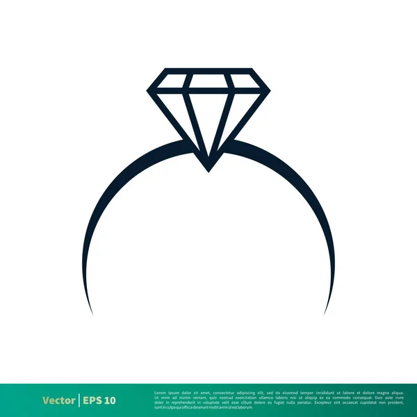 Modèle de logo vectoriel d'icône de bague en diamant Illustration Design EPS 10 . — Image vectorielle