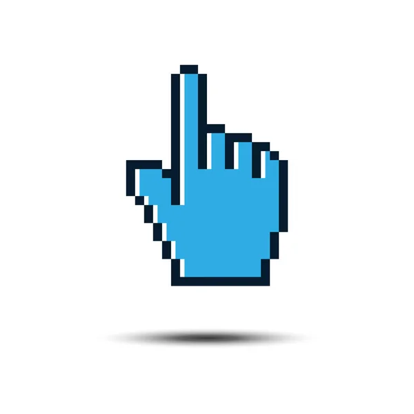 Cursor-Zeiger-Icon-Vorlage. Klicken Sie Finger Pixel Illustration Design. — Stockvektor