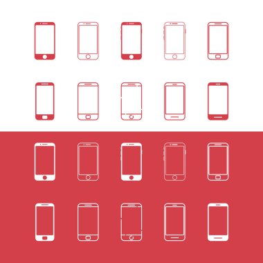 Set Smartphone Icon Vector Logo Template. Trendy Device Illustration Design.