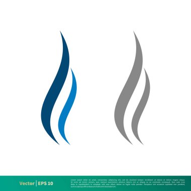 set wave water or smoke fire flame icon vector logo template Illustration Design EPS 10.