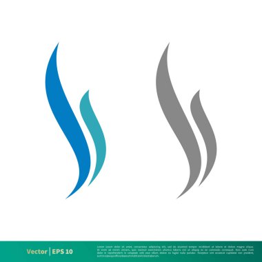 set wave water or smoke fire flame icon vector logo template Illustration Design EPS 10.