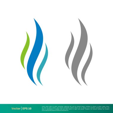 set wave water or smoke fire flame icon vector logo template Illustration Design EPS 10.