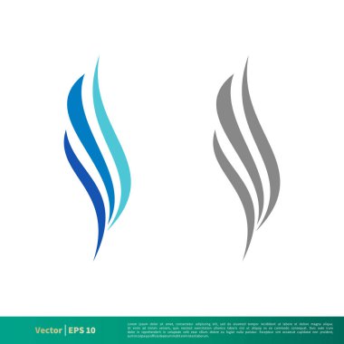 set wave water or smoke fire flame icon vector logo template Illustration Design EPS 10.