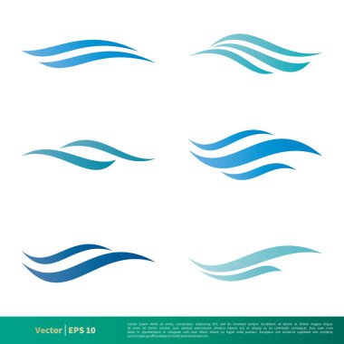 set wave water or smoke fire flame icon vector logo template Illustration Design EPS 10.