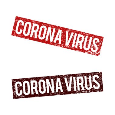 Salgın, Covid-19, Corona Virüs Grunge Damgası Simge Vektör Logo Şablonu, Vector EPS 10.