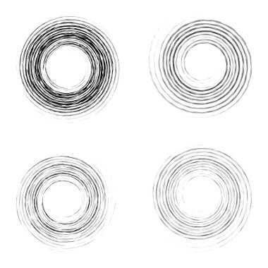 Set of rounded whirled circles isolated on the white background clipart