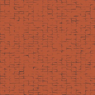 Bozuk kareler soyut desen. İzole kırmızı zemin üzerine siyah kareler.