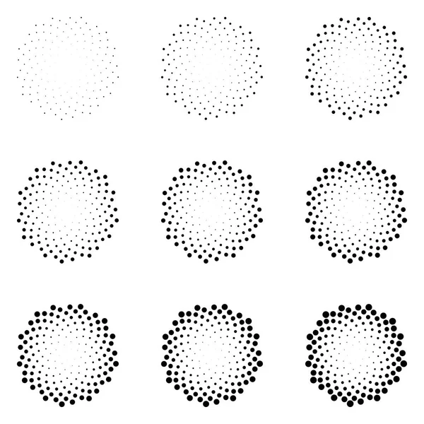 Halftone bezaaid cirkels geïsoleerd op de witte achtergrond. Effect vector halftoonpatroon. Willekeurig verdeelde punten voor uw ontwerp. — Stockvector