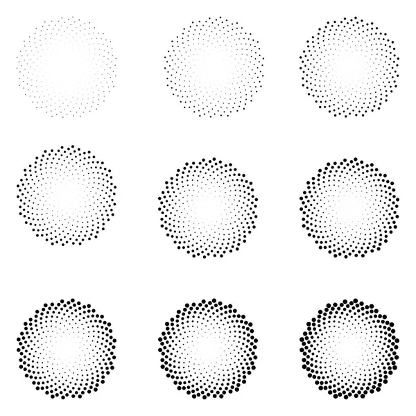 Halftone bezaaid cirkels geïsoleerd op de witte achtergrond. Effect vector halftoonpatroon. Willekeurig verdeelde punten voor uw ontwerp. — Stockvector